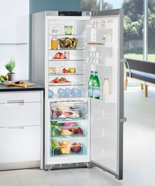inside of a large refrigerator