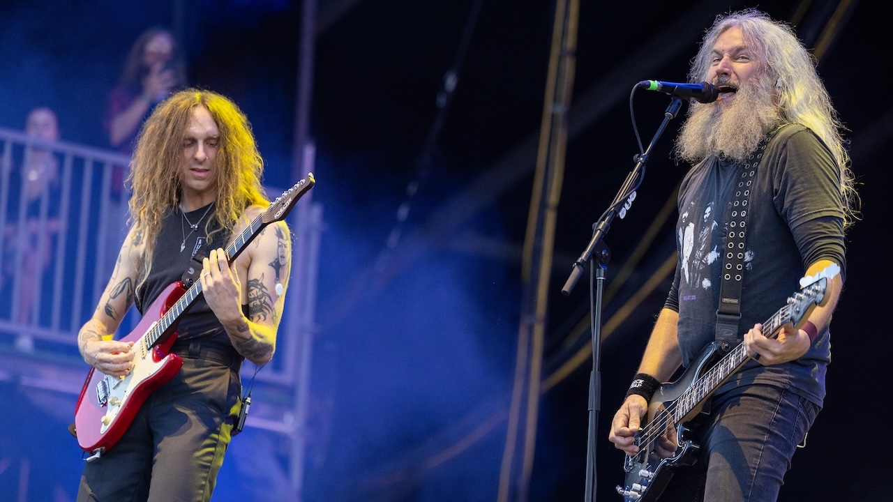 Nick Johnston and Troy Sanders of Mastodon perform at the Festival d'&amp;eacute;t&amp;eacute; de Qu&amp;eacute;bec on July 11, 2025 in Quebec City, Quebec.