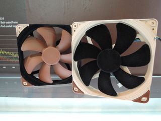 Flock coated 120 mm fans