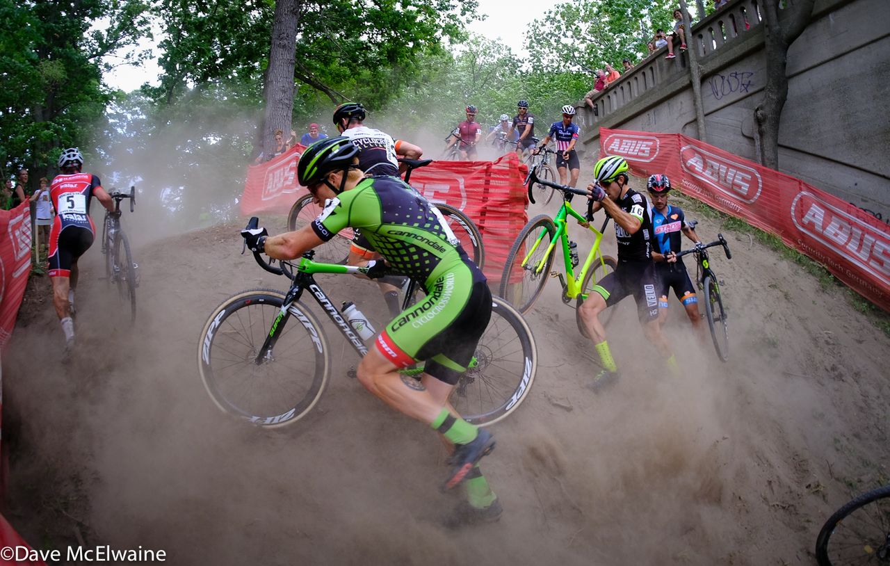 Stephen Hyde (Cannondale) trying to work his way to the front during lap one.