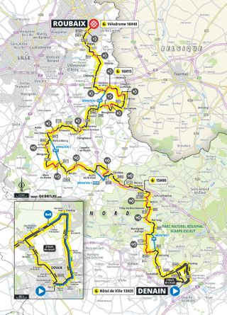 The map of the 2021 Paris-Roubaix Femmes