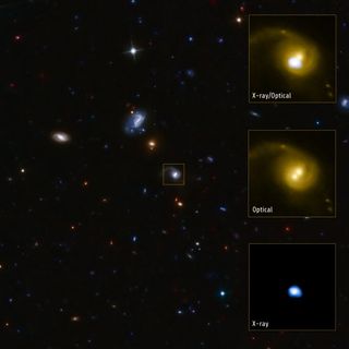 A supermassive black hole 4 billion light-years away is being booted out of its home galaxy