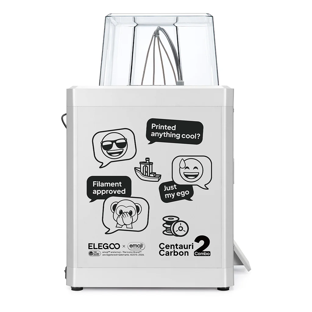 The Elegoo x emoji Centauri Carbon 2 Combo on a white background
