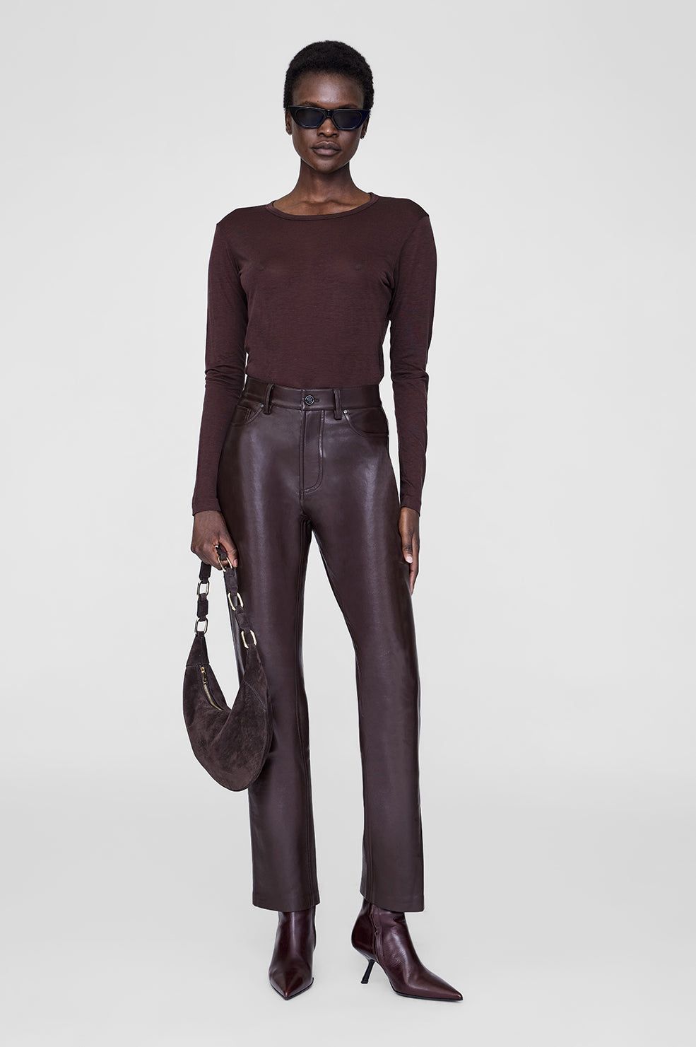 Sylvie Long Sleeve Tee - Dark Brown