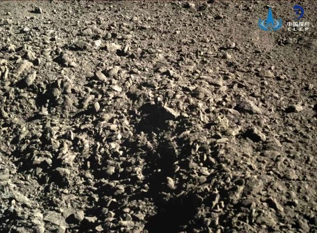 Yutu 2 passes close to a small impact crater.