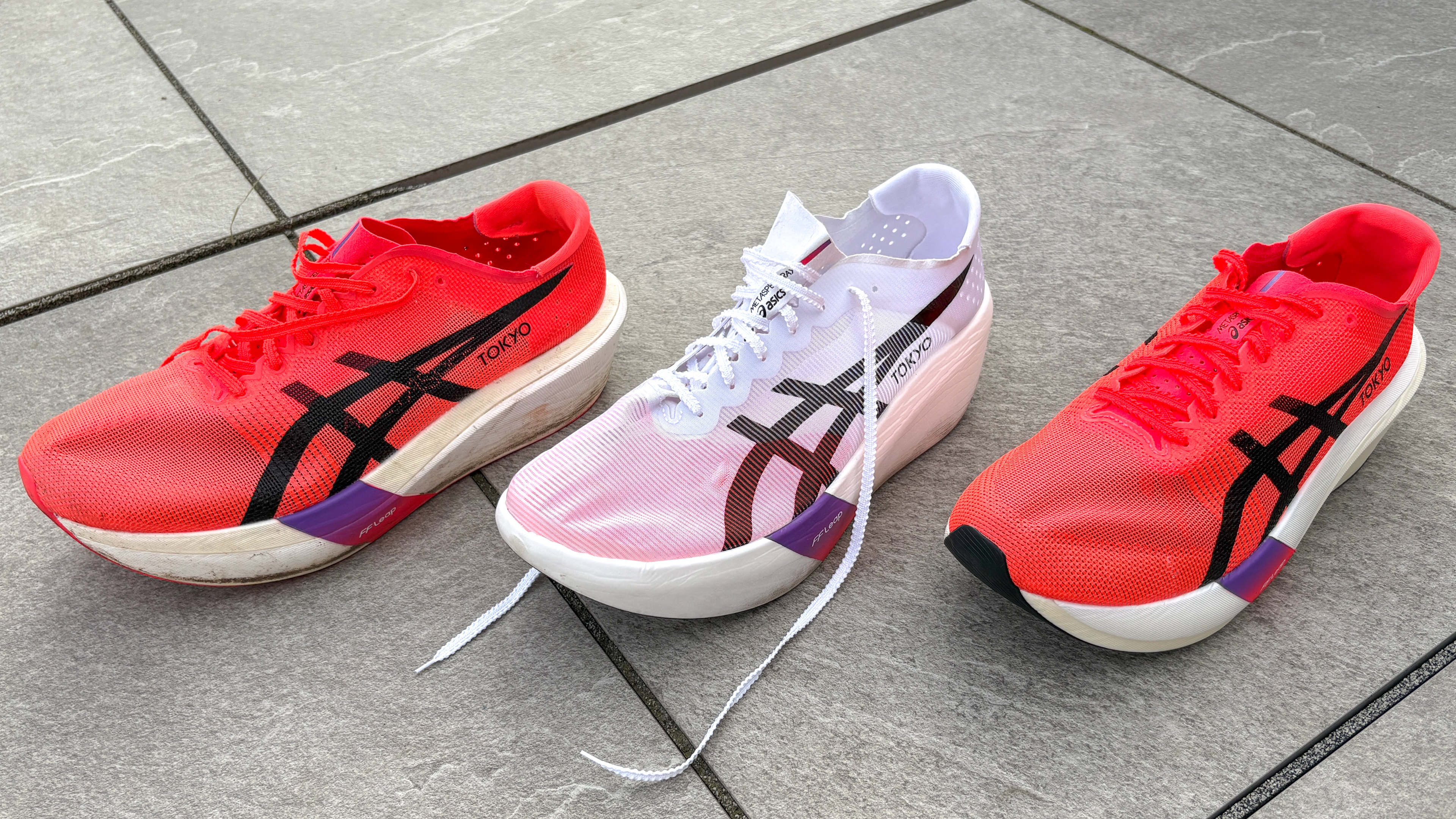 Asics Metaspeed Sky Tokyo, Asics Metaspeed Ray &amp;amp; Asics Metaspeed Edge Tokyo running shoes