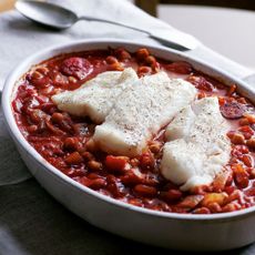 Cod, Chorizo and Chickpea Casserole Recipe--cod recipes-recipe ideas-new recipes-woman and home