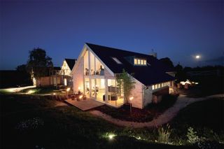 self build home at night