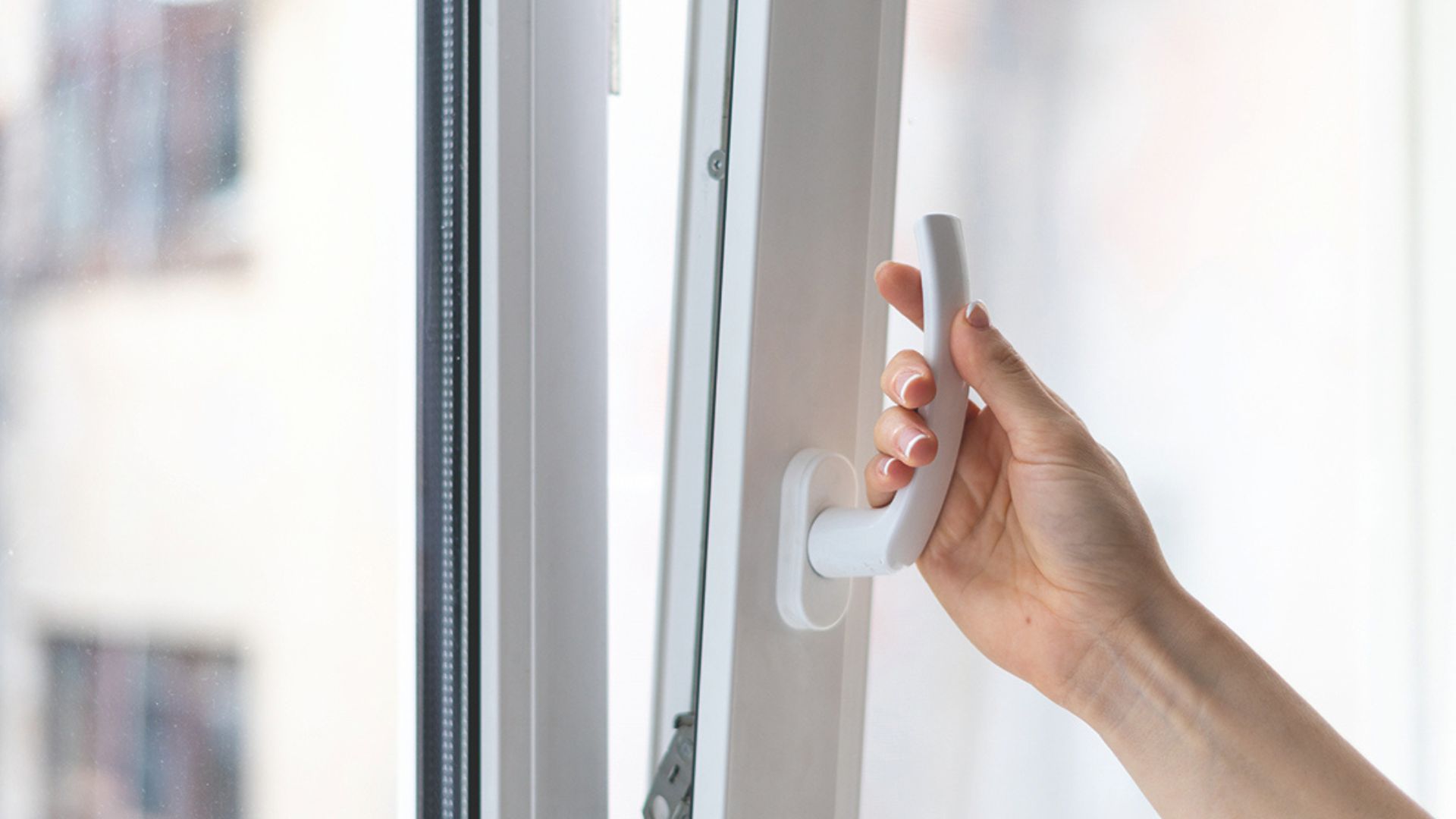 Woman opening the window