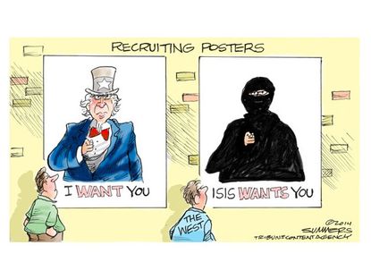 Editorial cartoon world ISIS recruiting