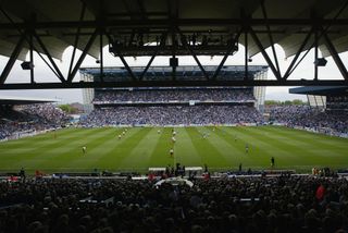 General view of Maine Road as it hosts it's last league game for Manchester City during the FA Barclaycard Premiership match between Manchester City and Southampton held on May 11, 2003 at Maine Road, in Manchester, England. Southampton won the match 1-0, with the match being the last league game played at Maine Road for Manchester City before moving to their new stadium for the new season