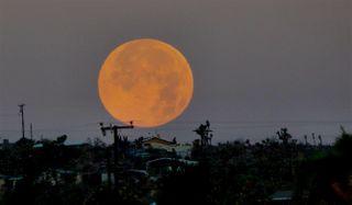 Moon Rises Over Yucca Valley