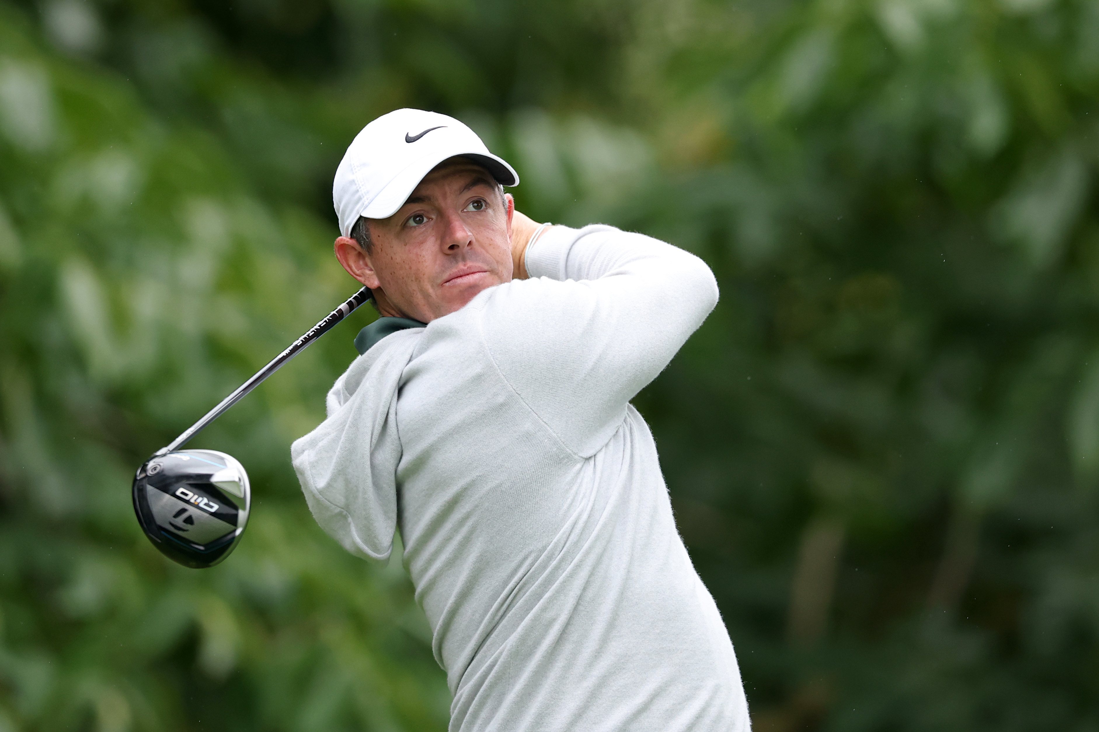 Rory McIlroy hits a driver