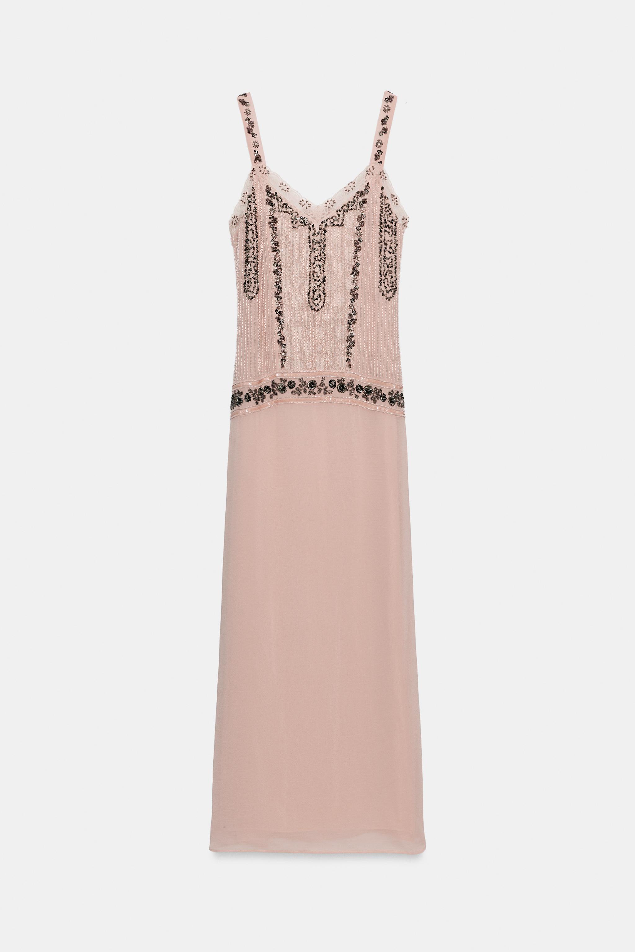 Zw Collection Beaded Dress - Pink / White - Xs