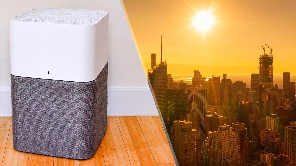 Air purifier and ny city skyline