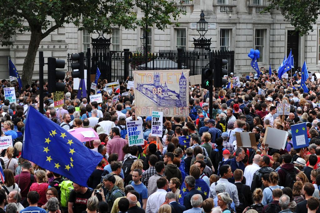 Protesters in London.