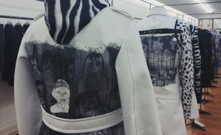 The back of jackets at Comme des Garçons