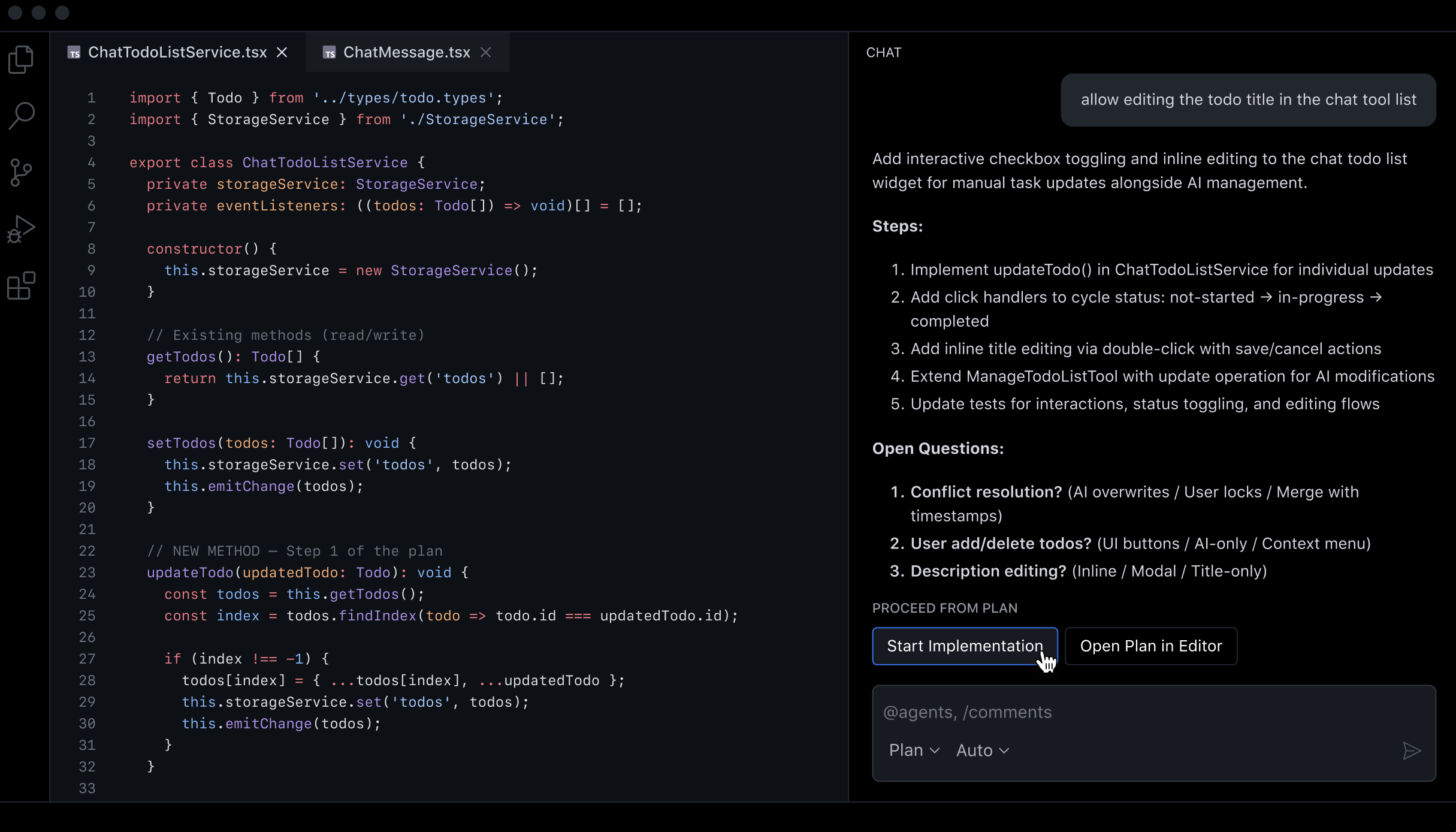 An image of GitHub Copilot UI