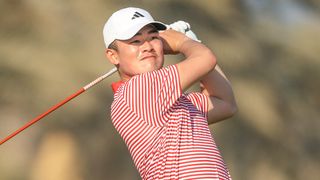 Hiroshi Tai takes a shot at the Bonalllack Trophy