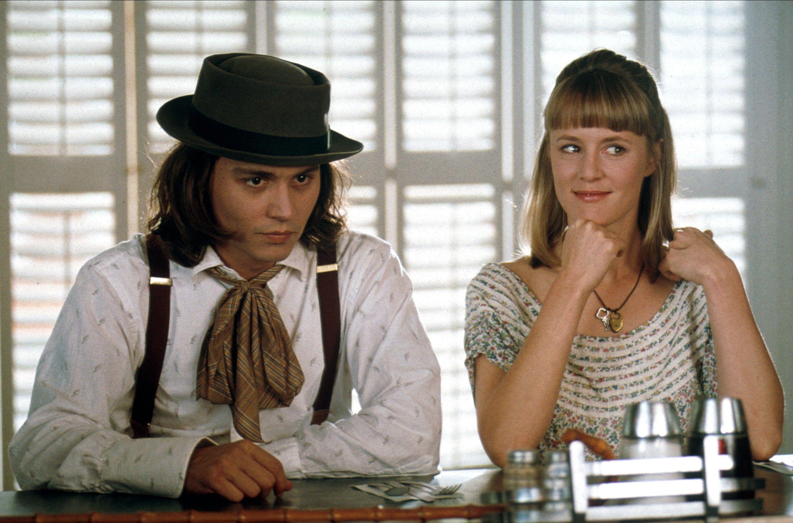 Johnny Depp and Mary Stuart Masterson at a diner counter in 'Benny & Joon'