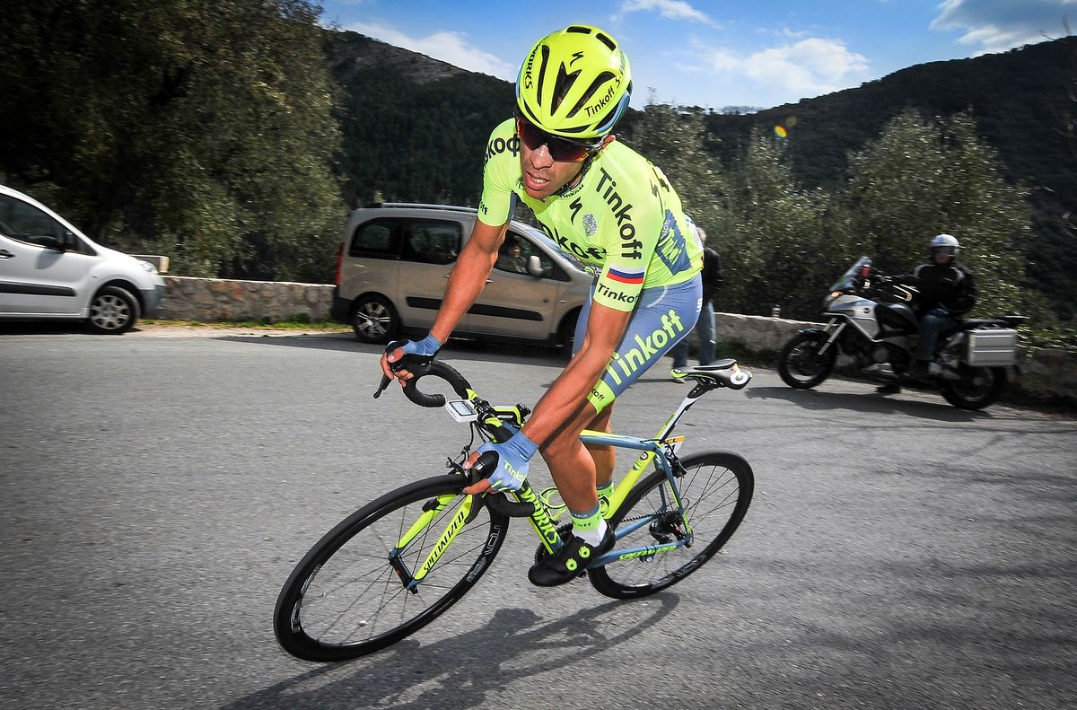 Alberto Contador doing what he did best, attacking in the mountains