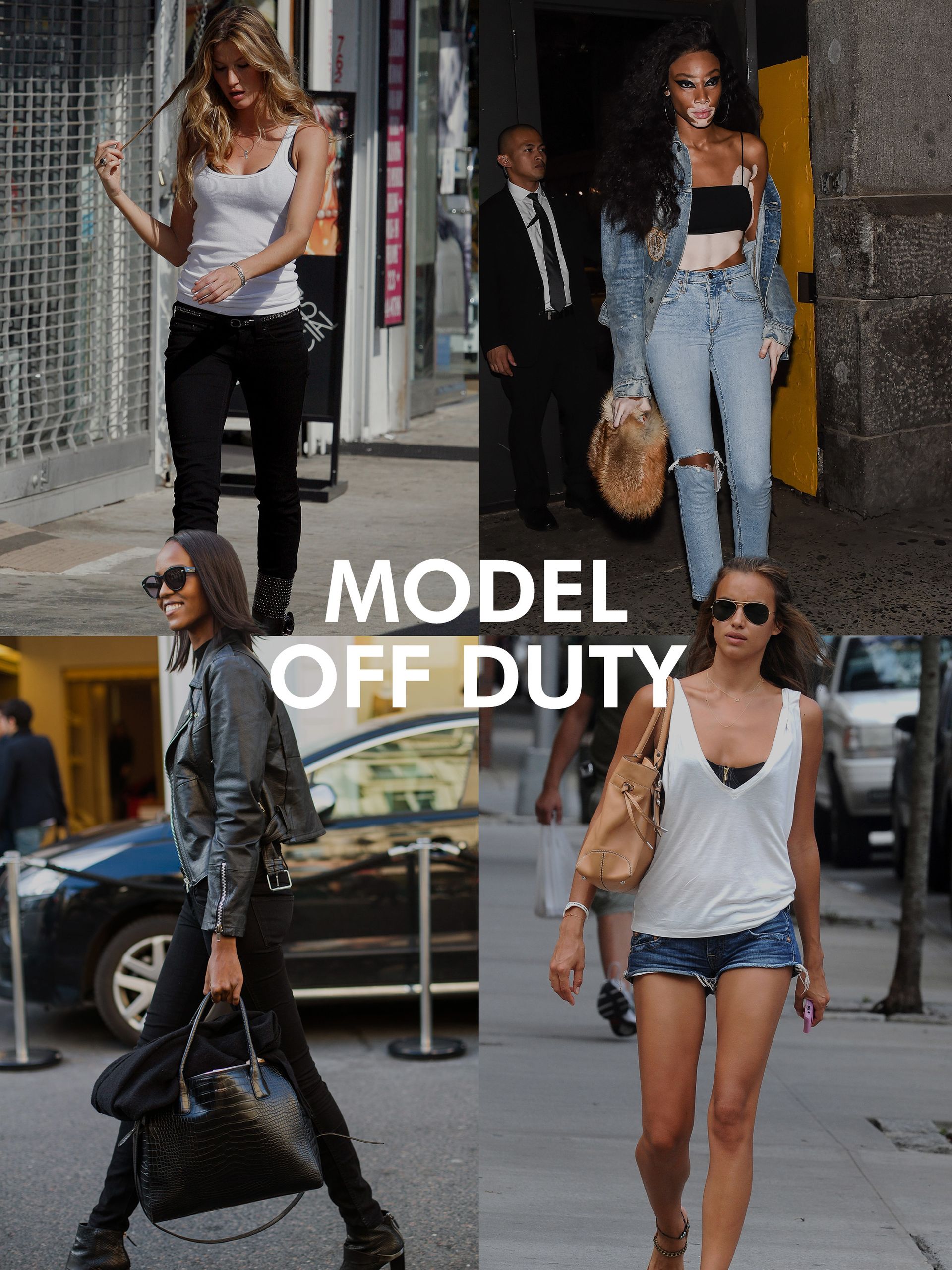 Model off duty aesthetic.