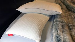 Two Layla Memory Foam Pillows on a bed