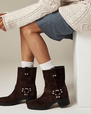 Moto Ankle Boots in Suede