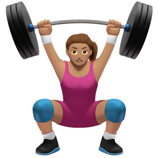 Apple emoji female body builder