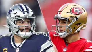 (L to R) Dak Prescott and Brock Purdy will face off in the Cowboys vs 49ers live stream