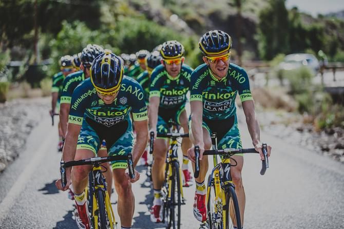 Tinkoff-Saxo trains in Gran Canaria