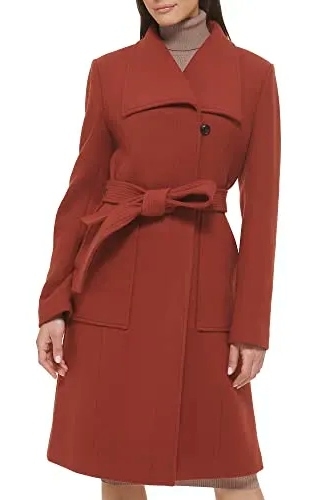 Cole Haan, Women&#039;s Belted Coat Wool With Cuff Details (Was $32) 