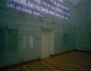 Owen’s best poems, which are also projected onto the walls on an hour-long loop