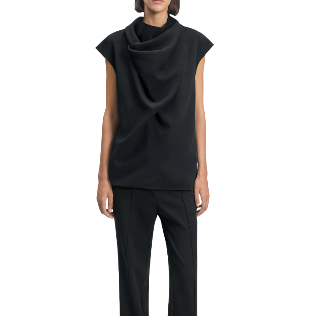 Bite Studios, Verso Draped Crepe Scarf Top