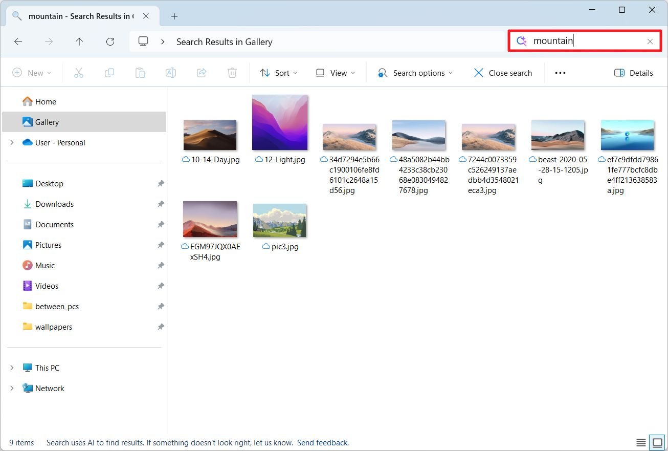File Explorer semantic indexing