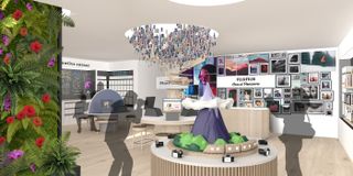 A colourful render of the inside of the House of Photography store front