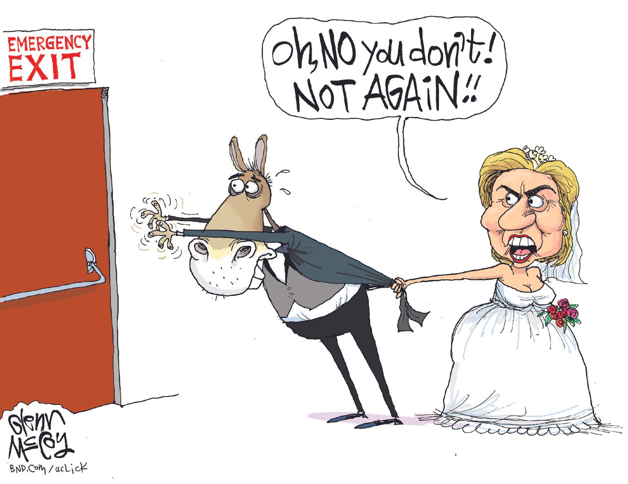 Political cartoon U.S. Hillary Clinton Democrats 2016