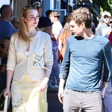 Elle Fanning sheer skirt cardigan