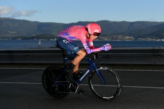 MIRADOR DE ZARO DUMBRA SPAIN NOVEMBER 03 Hugh Carthy of The United Kingdom and Team EF Pro Cycling during the 75th Tour of Spain 2020 Stage 13 a 337km Individual Time Trial stage from Muros to Mirador de zaro Dumbra 278m ITT lavuelta LaVuelta20 La Vuelta on November 03 2020 in Mirador de zaro Dumbra Spain Photo by Justin SetterfieldGetty Images