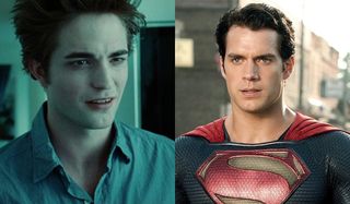Robert Pattinson in Twilight and Henry Cavill as Superman