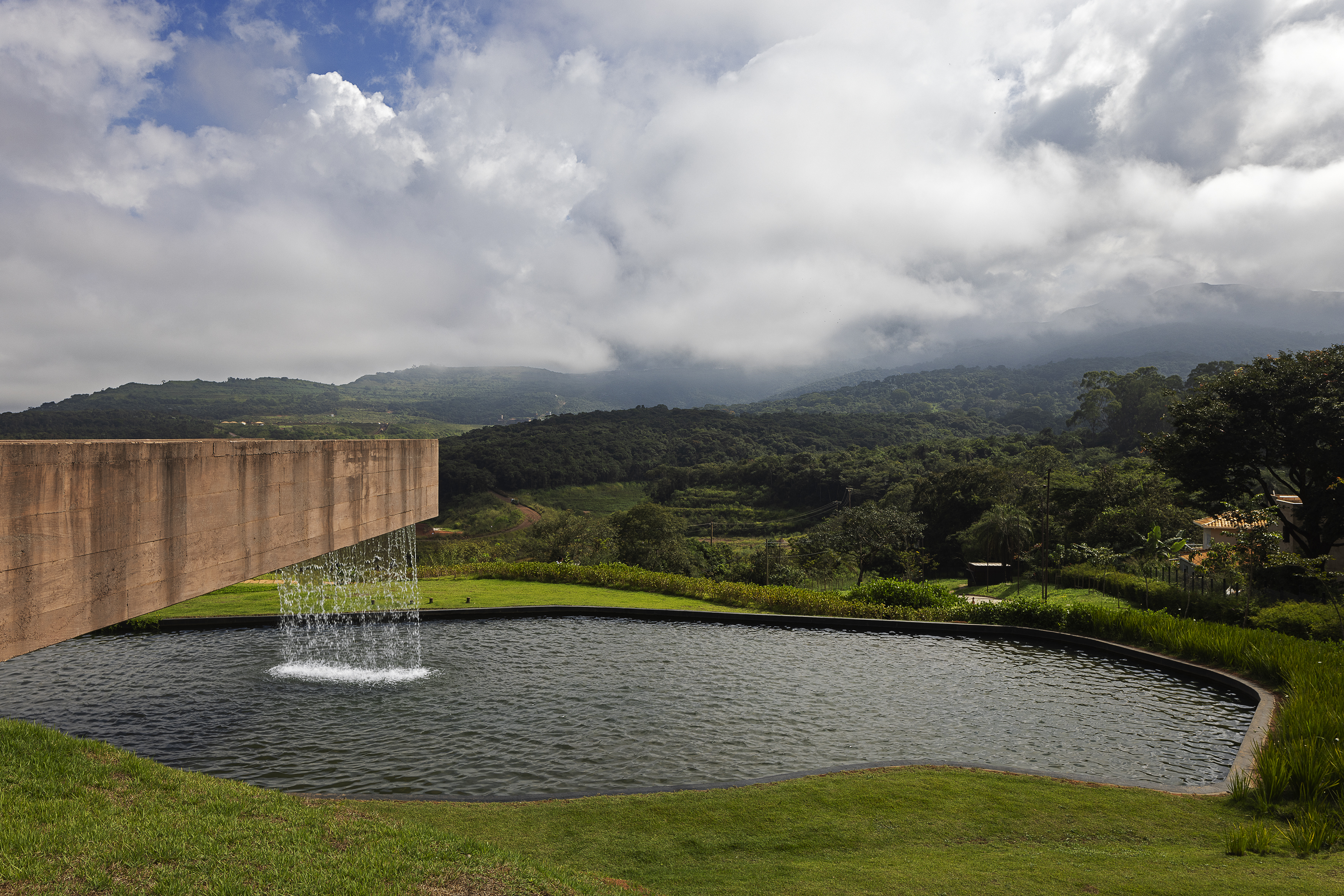 Brumadinho memorial, an abstract concrete building in the Brazilian countryside