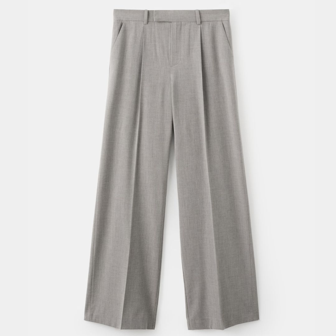 Mango Straight Wool-Blend Suit Trousers