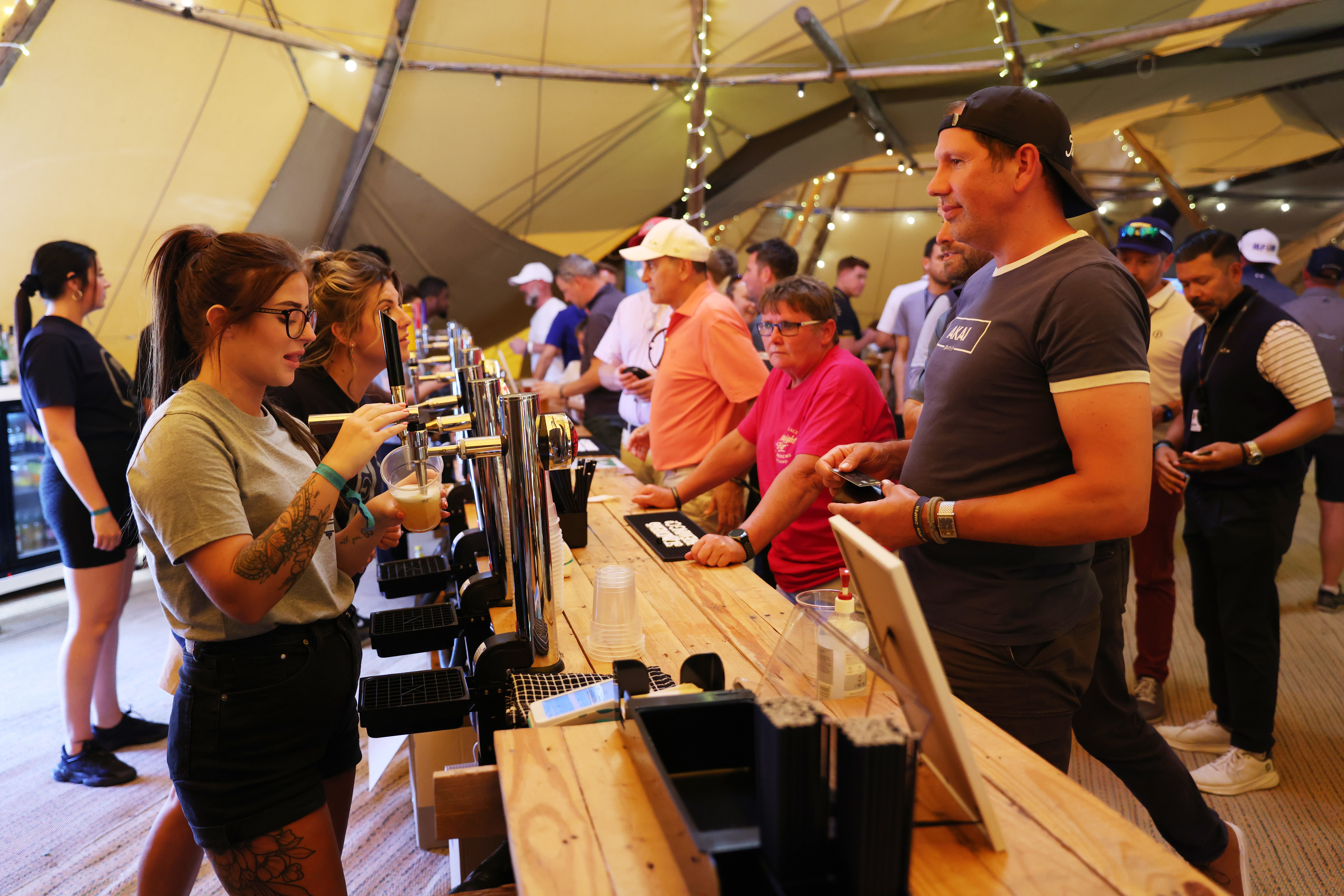 Bar at the camping village at The Open