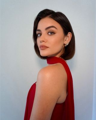 blunt haircut Lucy Hale