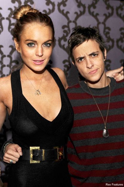 Lindsay Lohan & Samantha Ronson - Lindsay Lohan throws glass at Samantha Ronson - Celebrity News - Marie Claire