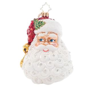 Santa glass ornament with glitter