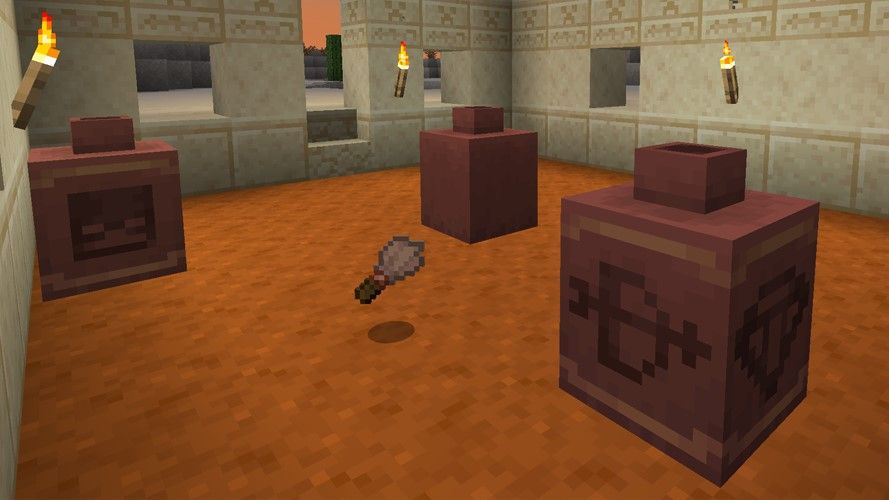 Screenshot of the archeology feature set in Minecraft 1.20.