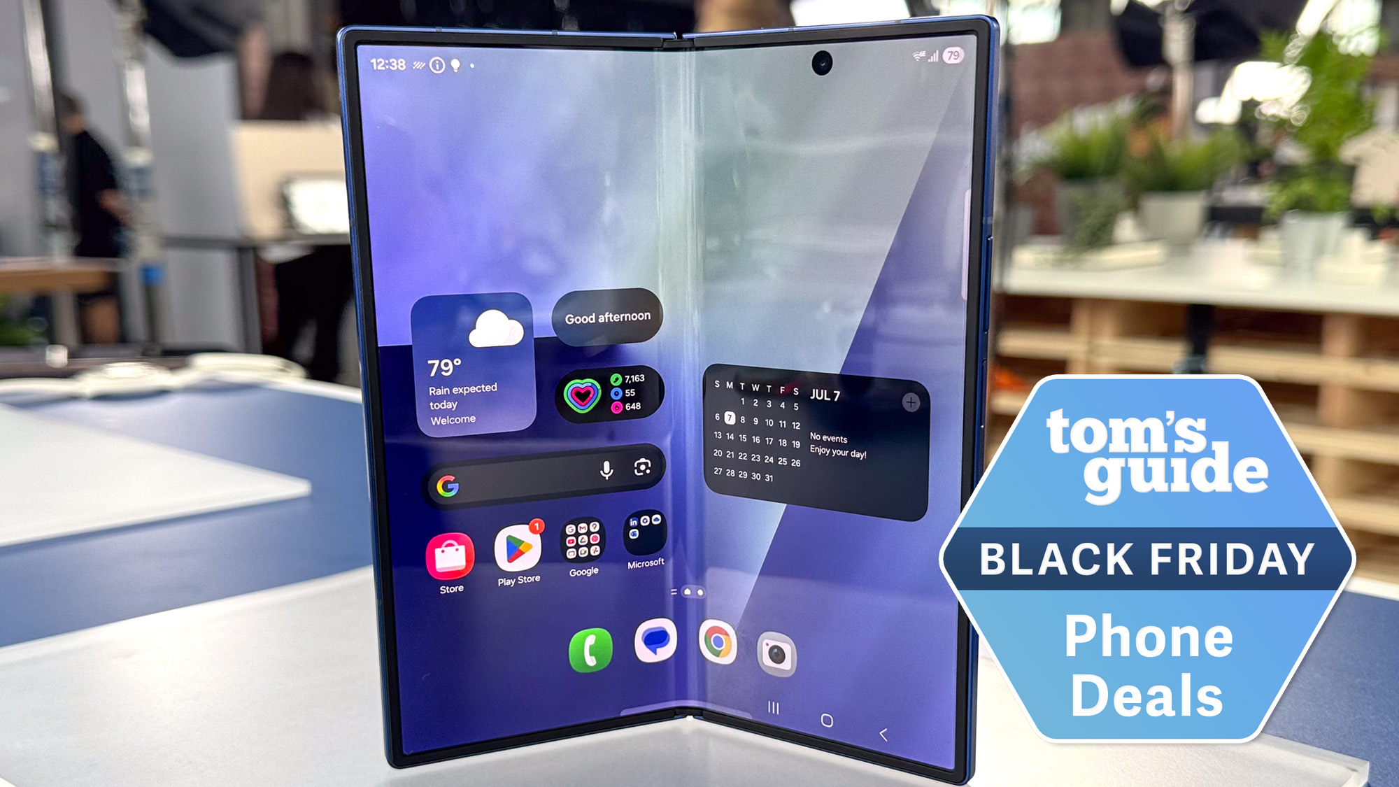 Samsung Galaxy Z Fold 7 with TG Black Friday phone deals badge
