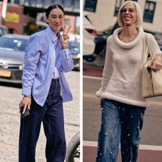 woman at new york fashion week wearing the fall 2025 trends