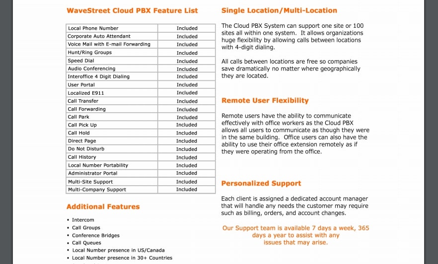 WaveStreet Managed Services PBX voice